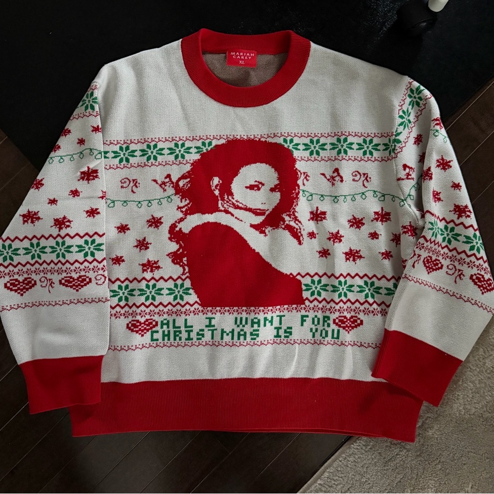 Mariah Carey Red and White Christmas Sweater